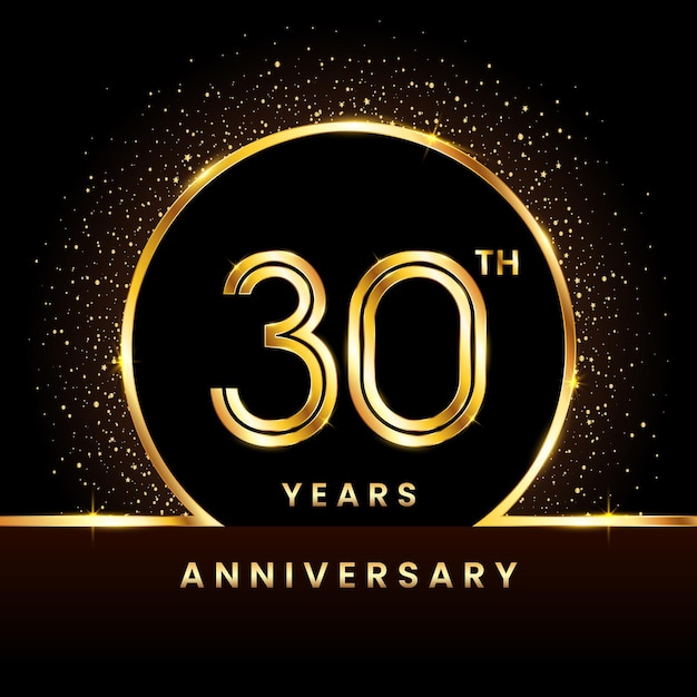 30 aniversario Logo Diseño de logotipo de aniversario con ilustración de vector de concepto de línea doble