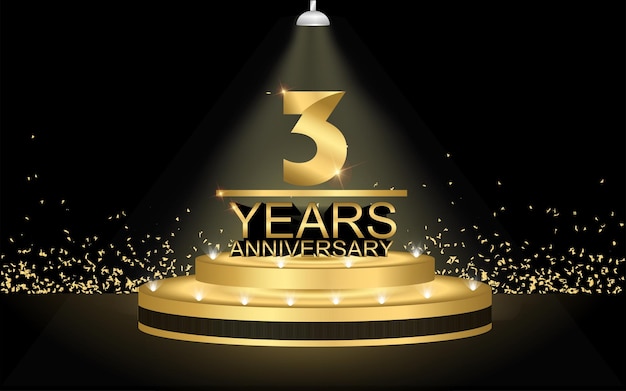 30 Aniversario Logotipo Color dorado Vector plantilla Elemento de diseño