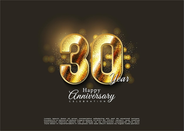 30 aniversario con números texturizados y combinaciones de colores diseño premium vectorial