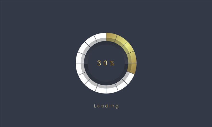 Vector 30 por ciento de oro futuristic progress barra de carga barra de proceso dorado niveles de descarga premium