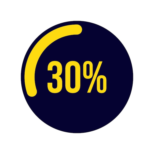 30 círculo por ciento 30 carga del círculo y progreso del círculo diagramas del 30 por ciento para la infografía P