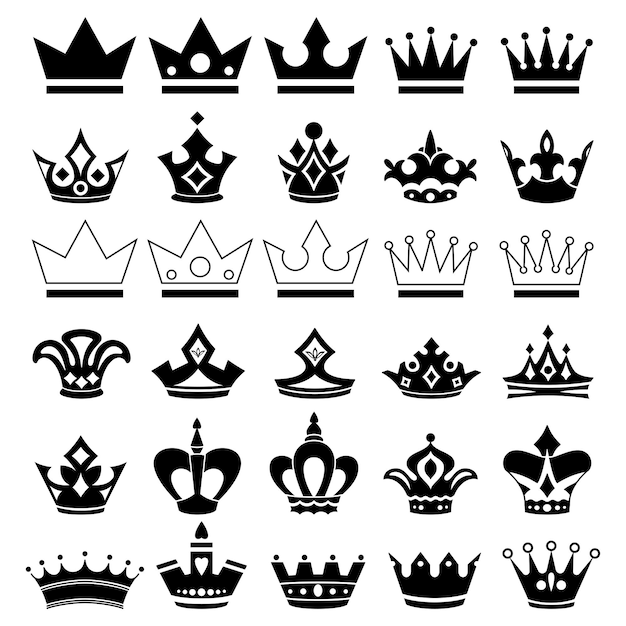 30 conjuntos de corona del vector de la corona del rey