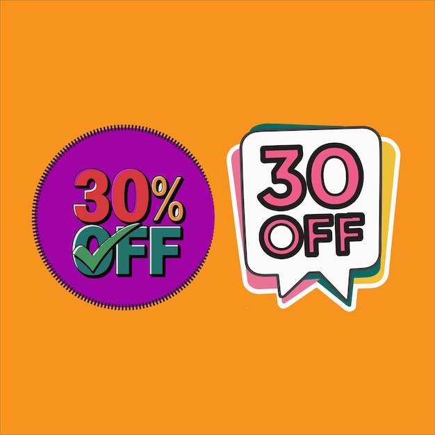 30% de descuento en el icono del logotipo