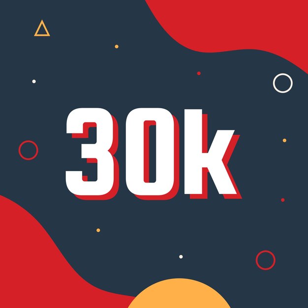 30k seguidores fondo abstracto con formas geométricas
