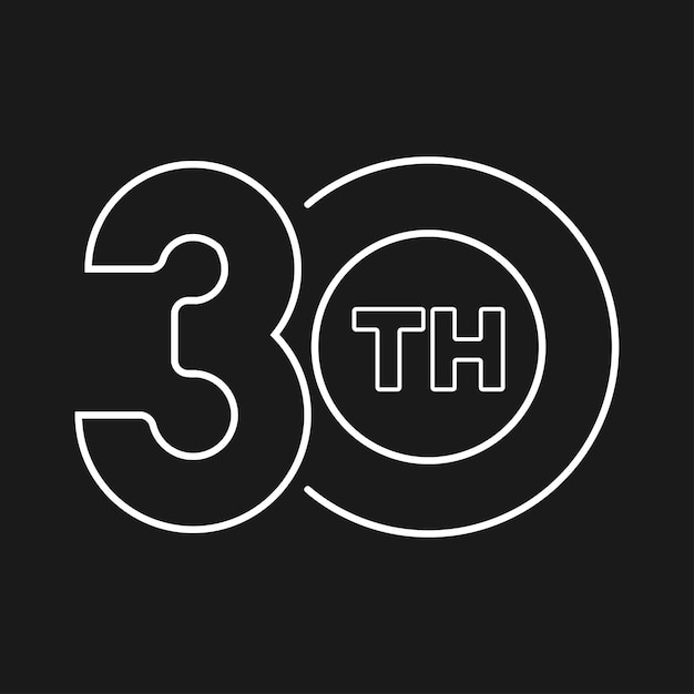 30th Trigésimo Aniversario Vector Number ilustraciones