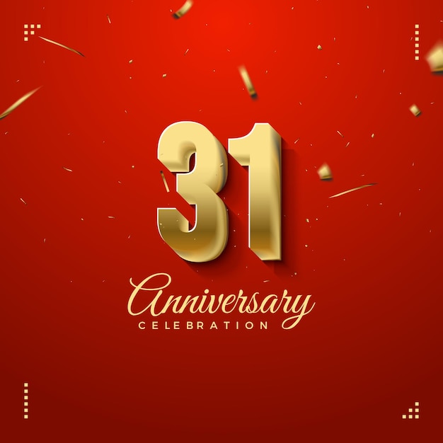 31.º aniversario con destacados números dorados