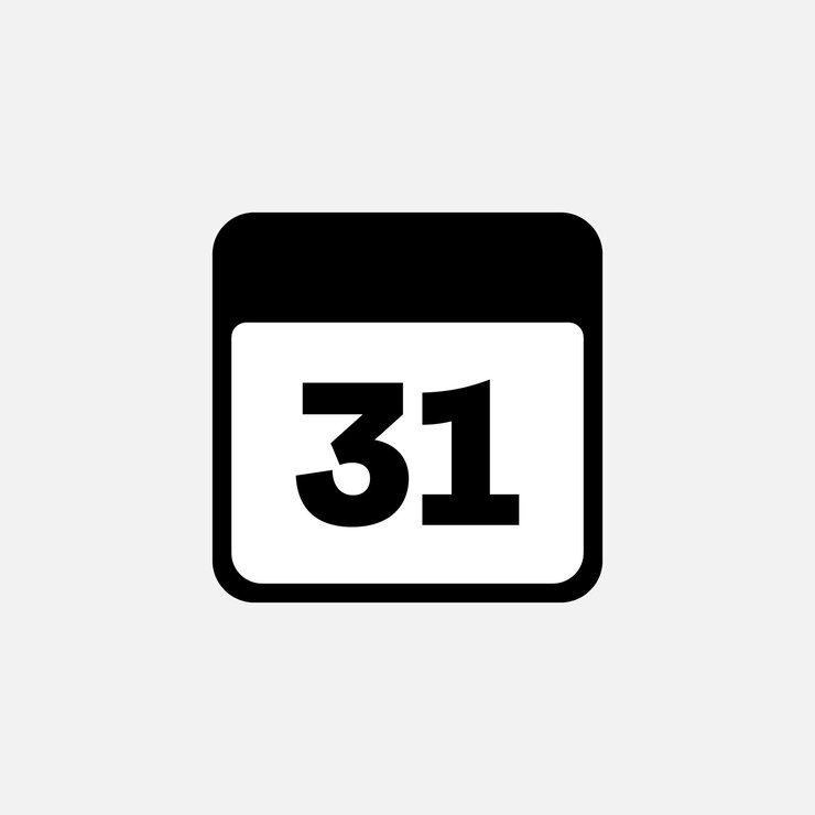 Vector 31o día del mes calendario minimalista icono vectorial