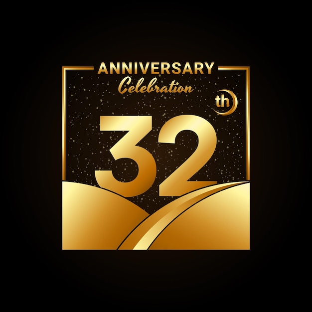 32 aniversario Diseño de plantilla de celebración de aniversario Ilustración de vector de logotipo
