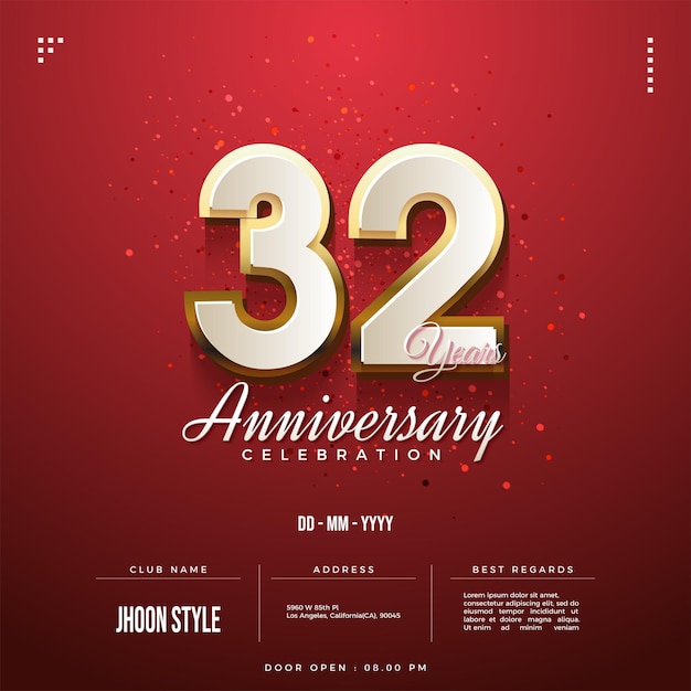 32 aniversario con un fondo muy bonito.