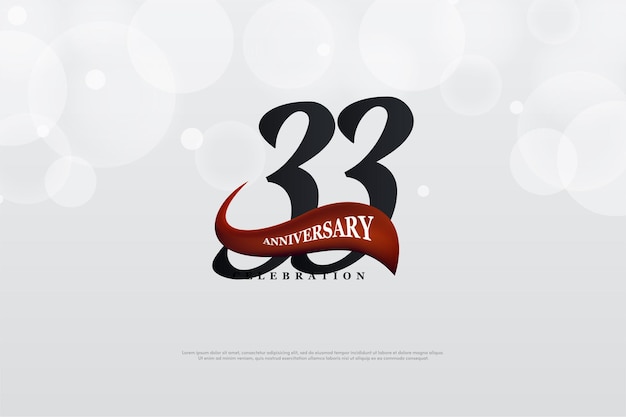 33 aniversario con un diseño numérico moderno