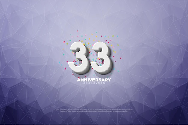 33 aniversario con números 3d
