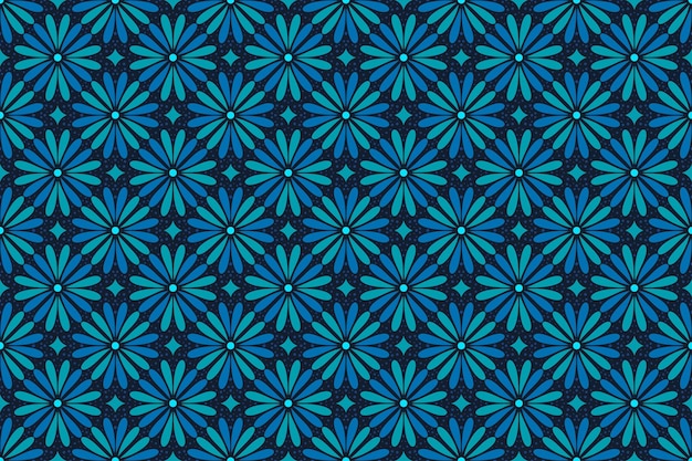 3361 Modelo sin costuras de las flores azules