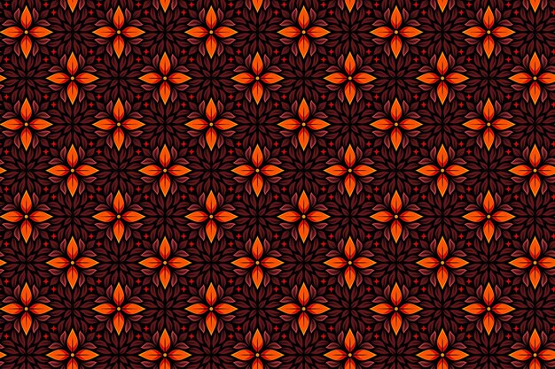 3380_Flowers Batik Patrón sin costuras