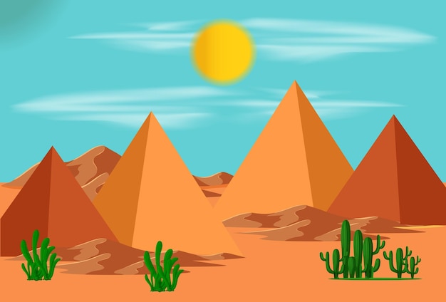 3474 Ilustración conceptual de las pirámides del desierto