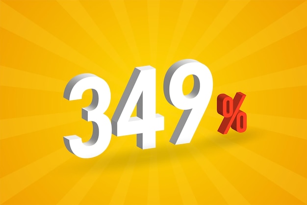 349 descuento texto 3D para ventas y promoción