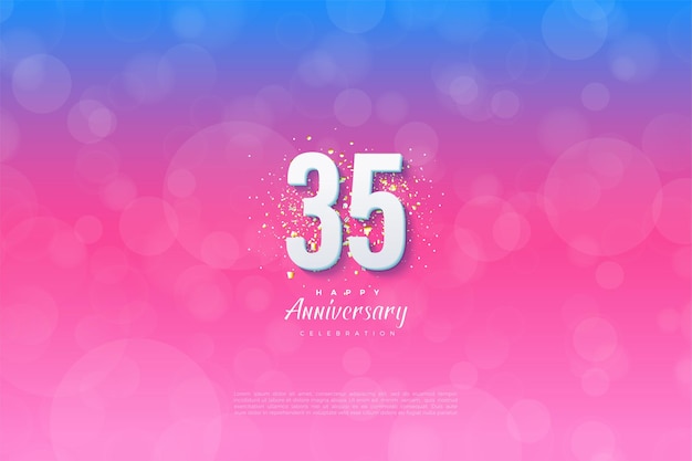 35 aniversario con un fondo graduado