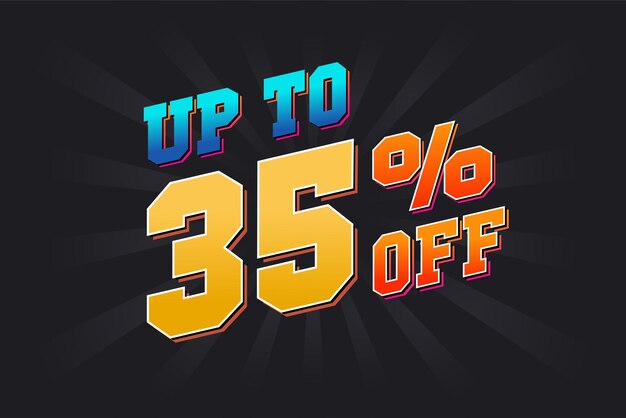 Hasta un 35 por ciento de descuento Especial Oferta de descuento Hasta un 35 de descuento Venta de gráficos vectoriales de campañas publicitarias