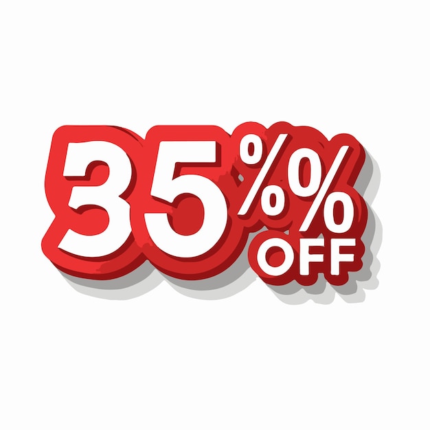35 de descuento en la venta de partículas Banner Oferta de descuento etiqueta de precio Vector Modern Sticker Ilustración
