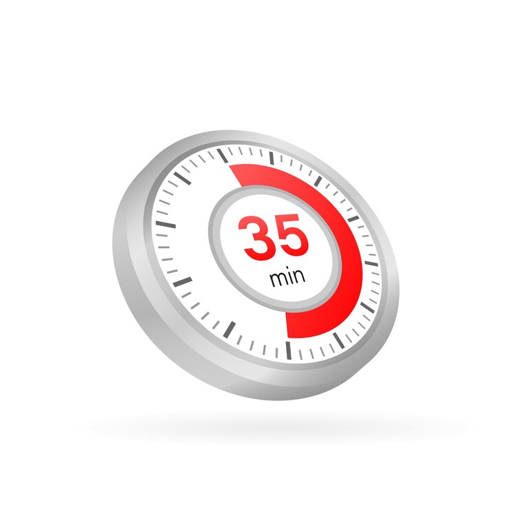 Vector los 35 minutos, icono de vector de cronómetro