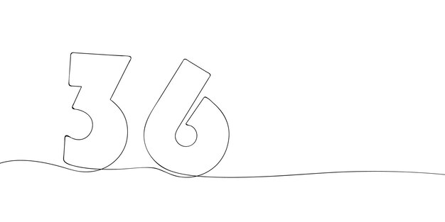 36 Dibujo de línea número uno