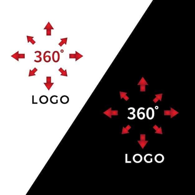 360 logo moderno rojo y negro.