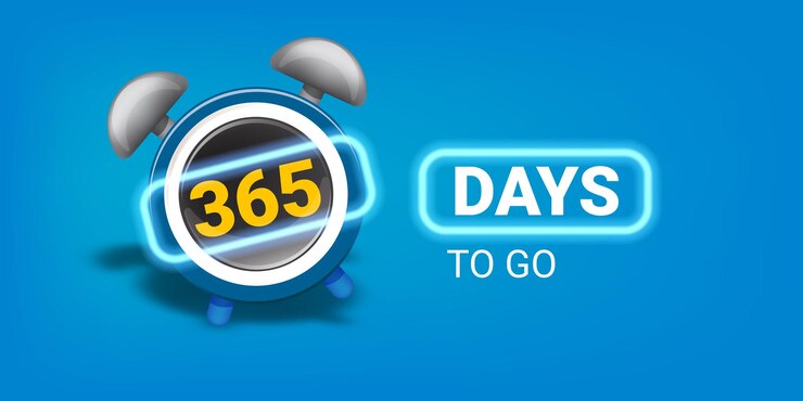 Vector 365 días para ir plantilla de diseño de banner
