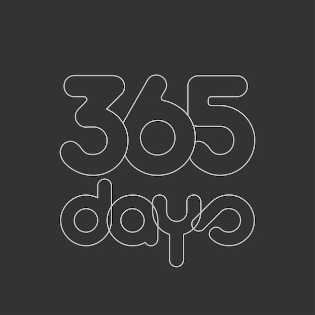 365 días línea arte vector texto arte