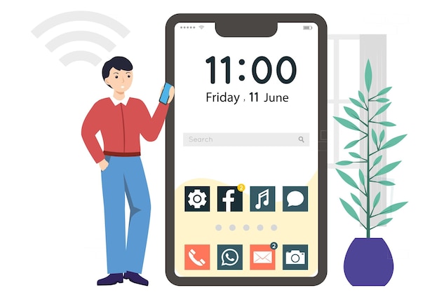 3662 Ilustración del concepto de teléfono inteligente