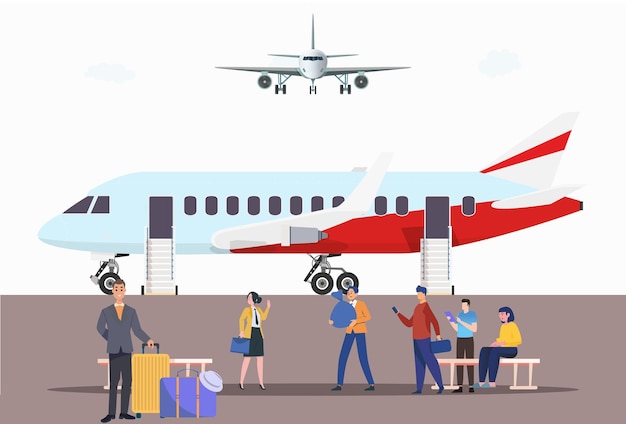 3728 Ilustración del concepto de vuelo doméstico