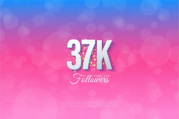 37k seguidores con un bonito fondo de burbujas