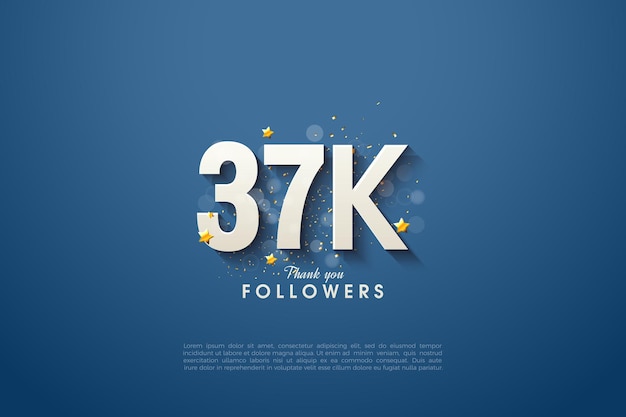 Vector 37k seguidores con concepto animado