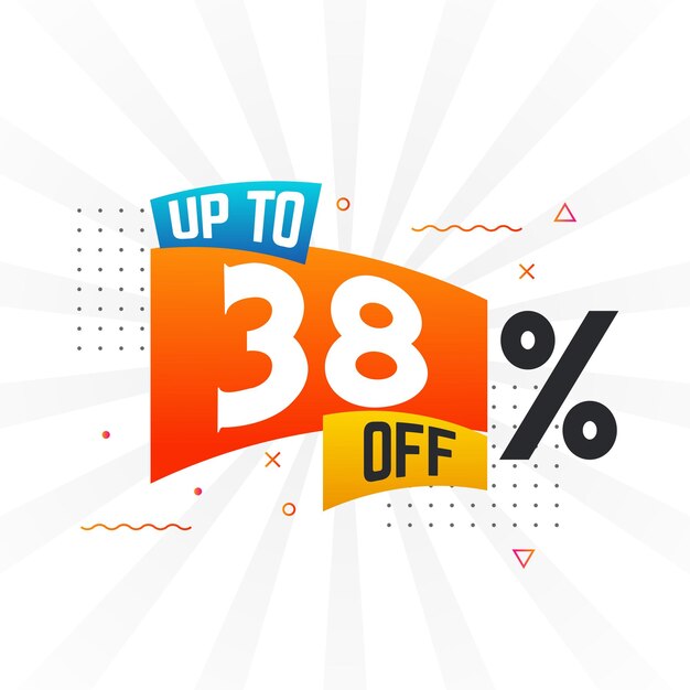 Hasta un 38 por ciento de descuento Especial Oferta de descuento Hasta un 38 de descuento Venta de gráficos vectoriales de campañas publicitarias