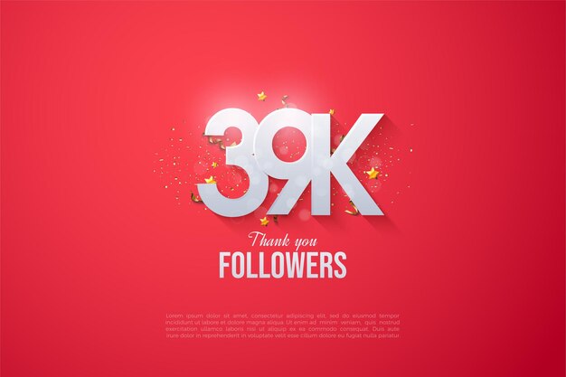 Vector 39k seguidores con ilustraciones apiladas.