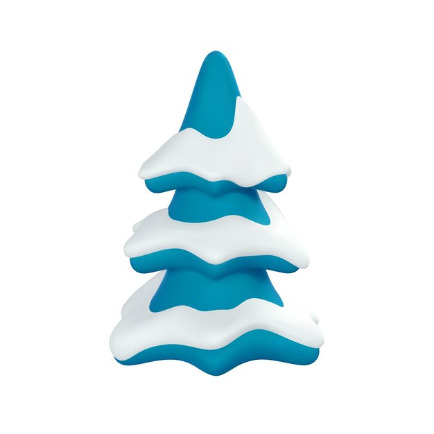 3d, árbol de navidad, en, caricatura, estilo, navidad, o, año nuevo, elemento decorativo, vector, ilustración