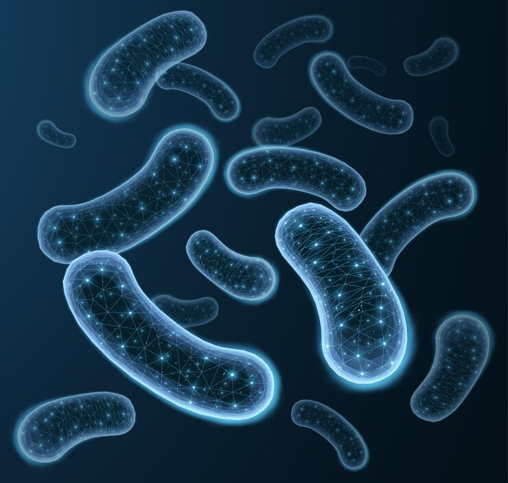 Vector 3d bacterias probióticas microbioma flora lactobacillus acidophilus