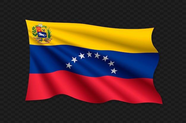 3D bandera ondeante de Venezuela ilustración vectorial