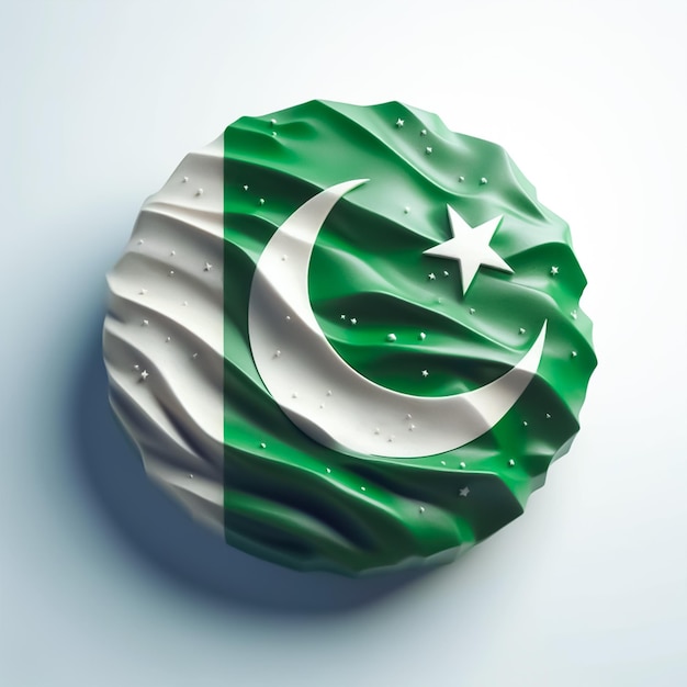 3d bandera de Pakistán aislada en fondo blanco