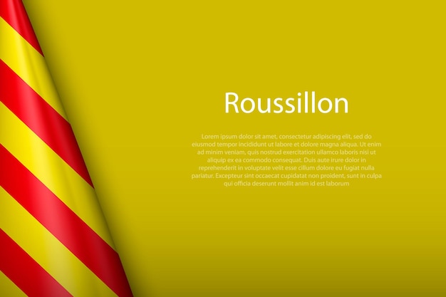 3d bandera de la provincia histórica de Roussillon en Francia