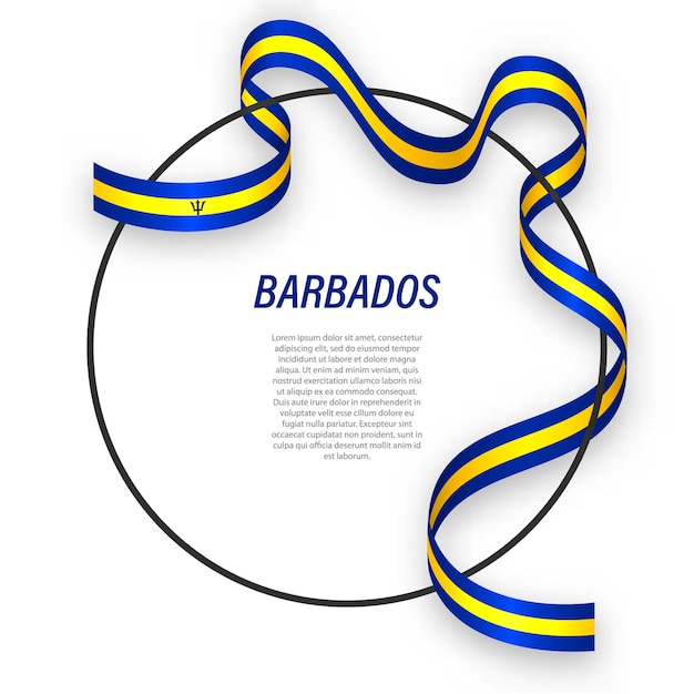 3d barbados con bandera nacional.