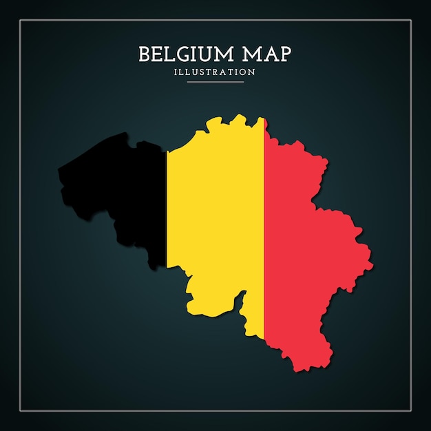 3D Bélgica bandera mapa vector ilustración
