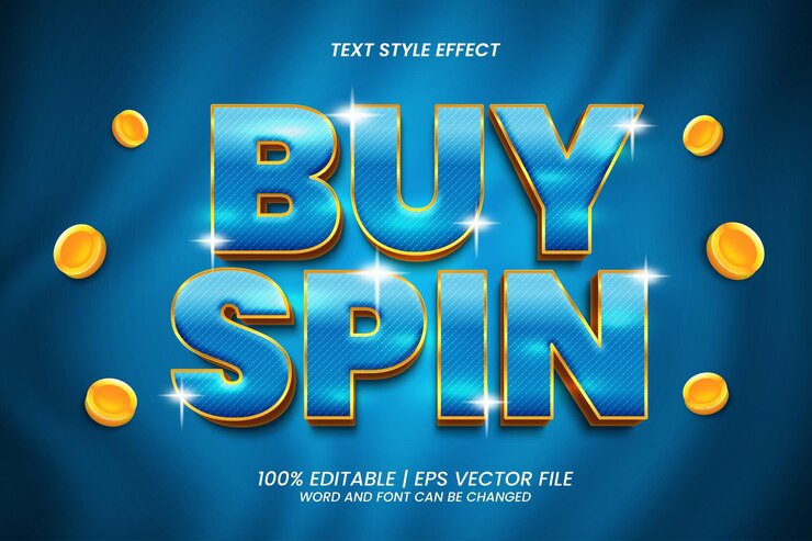 Vector 3d buy spin efecto de texto editable estilo de lujo