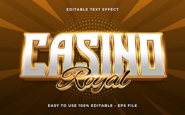 3d Casino Royal gradiente brillo patrón de efecto de estilo de texto efecto de texto editable