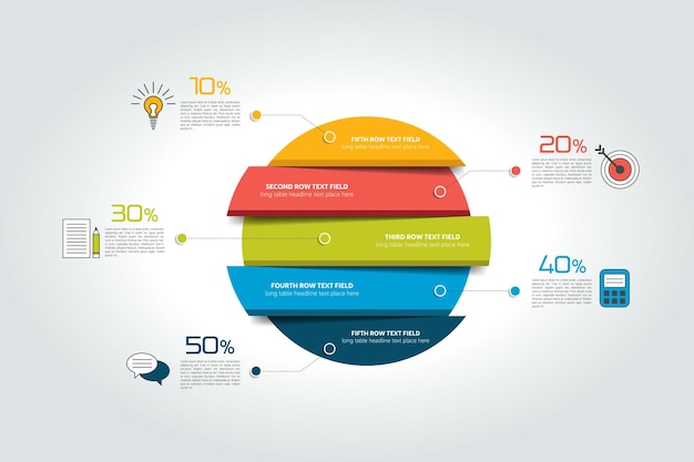 3d círculo redondo infográfico plantilla gráfico esquema diagrama tabla horario elemento Vector