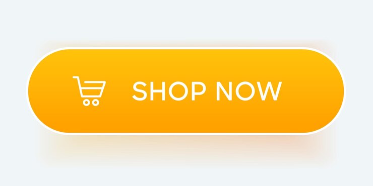 Vector 3d comprar ahora botón naranja con cursor de mano botón puntero de mano haciendo clic haga clic aquí banner