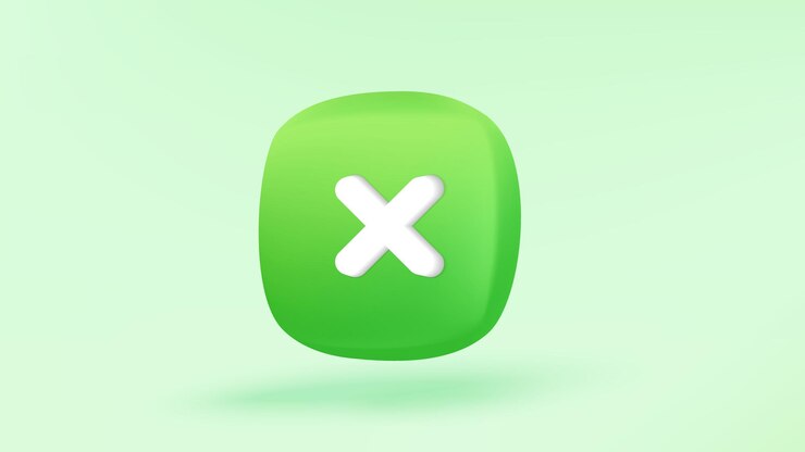 Vector 3d comprobar el icono incorrecto aislado en fondo blanco negativo elegir el botón de la lista de comprobación para falso correcto