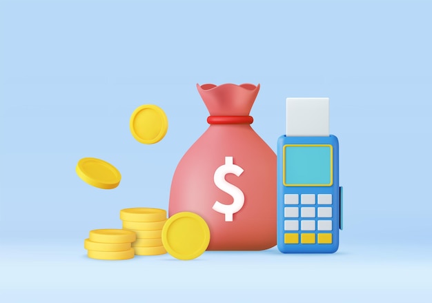 3d Concepto de ahorro de dinero
