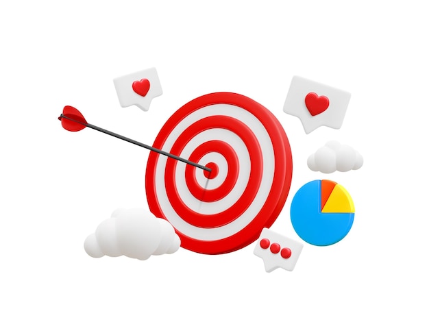 3d concepto realista de redes sociales y análisis web Marketing digital y tecnología web digital Optimización SEO y concepto smm en estilo de dibujos animados Ilustración vectorial