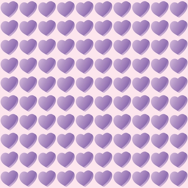 3D corazones patrón sin costuras Amor y Día de San Valentín concepto sencilla ilustración vectorial moderna Impresión para diseño de superficie de tela de papel Rosa muy pery color violeta