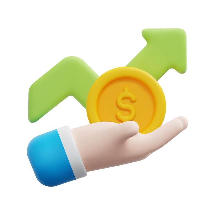 3d dinero ahorro en mano icono vector aislado sobre fondo blanco 3d inversión negocio y concepto de finanzas Dibujos animados estilo minimalista 3d inversión icono vector render ilustración