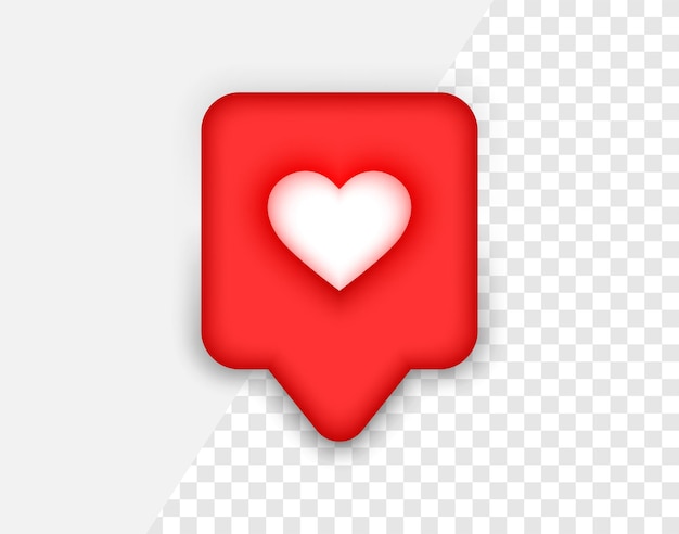 3d discurso burbuja corazón burbujas redes sociales amor notificación como icono